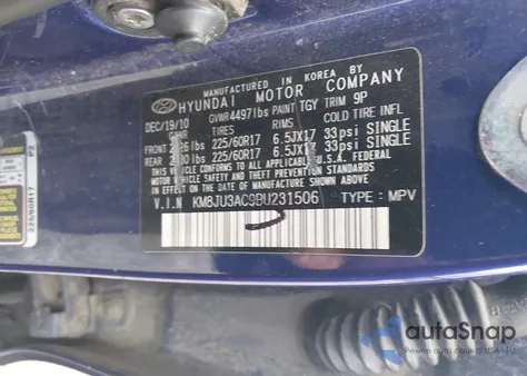 2011 Hyundai Tucson Gls z USA, uszkodzony, nr VIN KM8JU3AC9BU231506